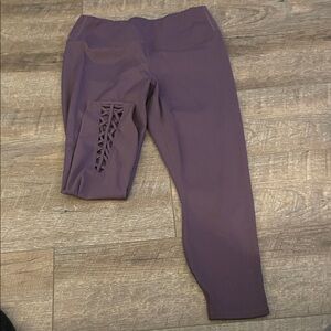 Active Life Purple Leggings with Lattice Detail
